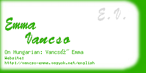 emma vancso business card